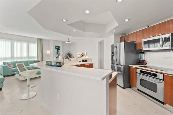 Interior, Kitchen, Living room, Recessed Lighting, Stainless Steel Appliances
