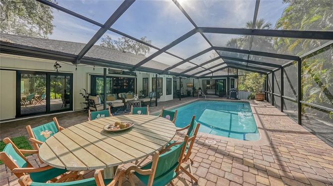 Dining room, Glass Ceilings, Interior, Pool, Sun Room