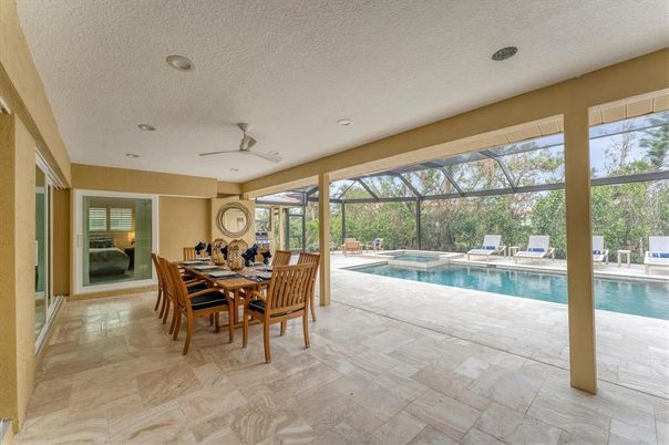 Dining room, Glass Ceilings, Interior, Pool, Recessed Lighting, Sun Room