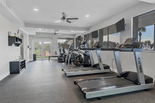 Fitness Equipment, Gym, Interior, Recessed Lighting