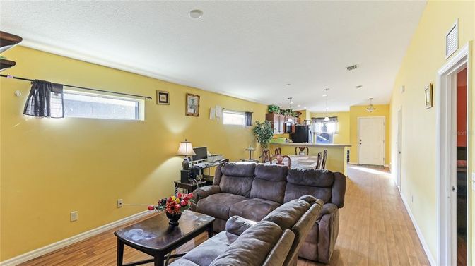Dining room, Interior, Kitchen, Living room, Pendant Lights, Recessed Lighting, Wood Texture Flooring