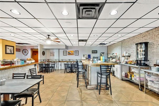 Dining room, Interior, Recessed Lighting, Stone Walls