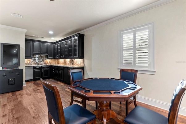 Game Room, Interior, Kitchen, Recessed Lighting, Wood Texture Flooring