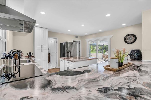 Interior, Kitchen, Marble, Recessed Lighting