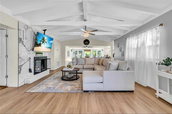 Fireplace, Interior, Living room, Marble Walls, Wood Texture Flooring