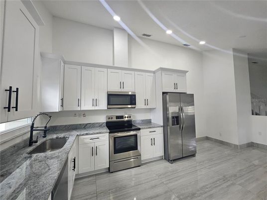 Interior, Kitchen, Recessed Lighting, Stainless Steel Appliances