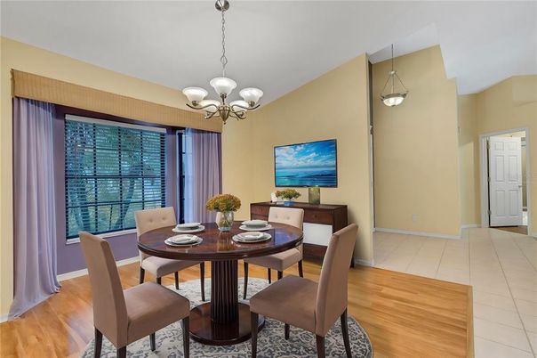 Chandelier, Dining room, Interior, Pendant Lights, Wood Texture Flooring