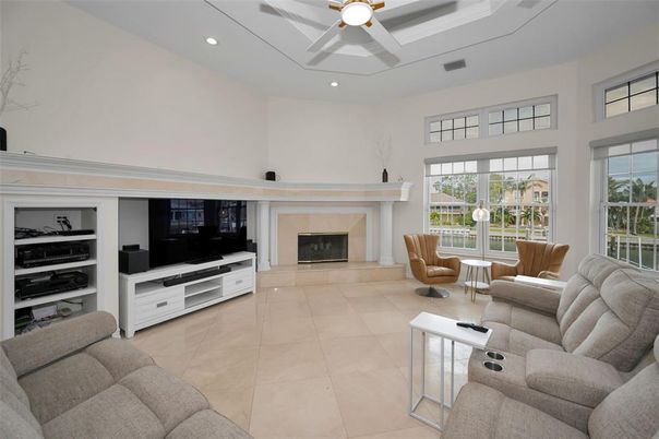 Fireplace, Interior, Living room, Recessed Lighting