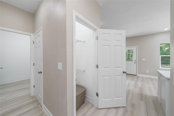 Bathroom, Interior, Recessed Lighting, Wood Texture Flooring