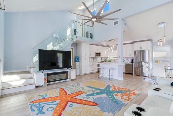 Interior, Kitchen, Pendant Lights, Stainless Steel Appliances, Wood Texture Flooring
