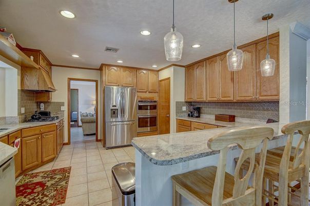 Interior, Kitchen, Pendant Lights, Recessed Lighting, Stainless Steel Appliances