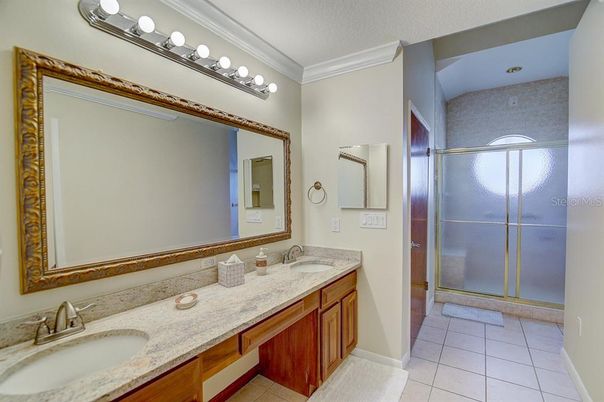 Bathroom, Dual Sink Vanities, Glass Shower, Interior
