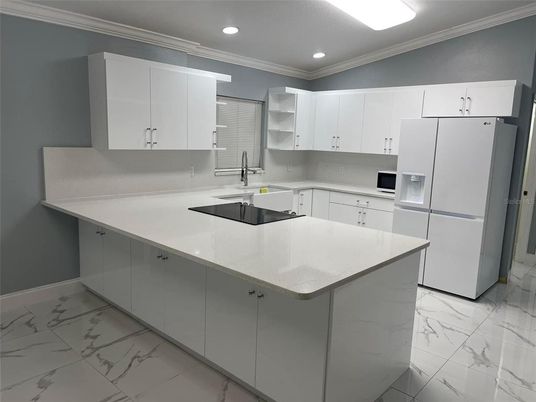 Interior, Kitchen, Marble, Recessed Lighting