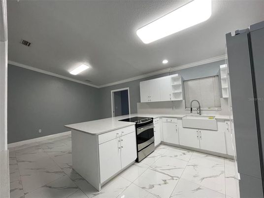 Interior, Kitchen, Marble, Recessed Lighting
