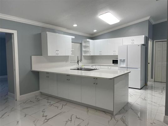 Interior, Kitchen, Marble, Recessed Lighting
