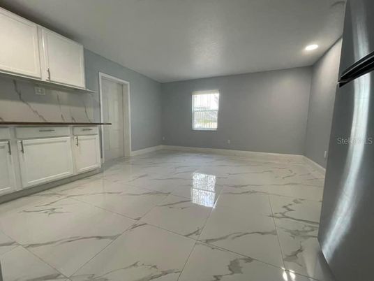 Empty room, Interior, Kitchen, Marble, Recessed Lighting