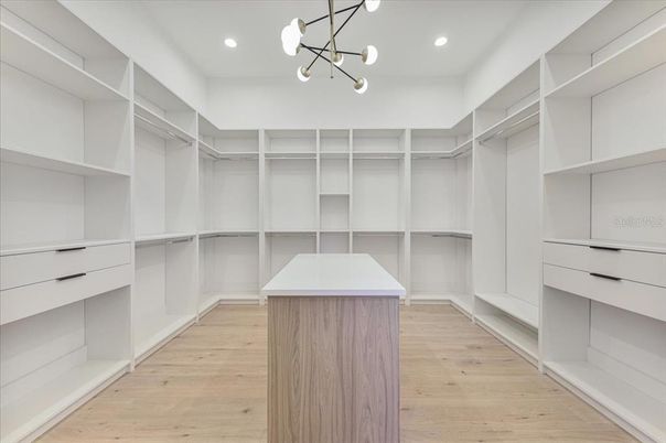 Interior, Pendant Lights, Recessed Lighting, Walk-in Closets, Wood Texture Flooring