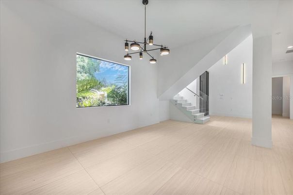 Empty room, Interior, Pendant Lights