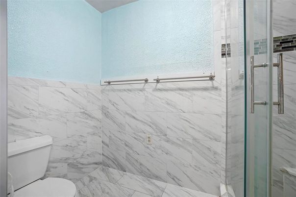 Bathroom, Glass Shower, Interior, Marble Walls