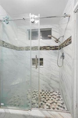 Bathroom, Glass Shower, Interior, Marble Walls