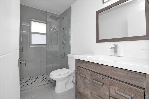 Bathroom, Glass Shower, Interior, Marble Walls