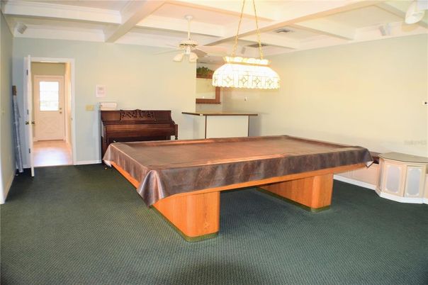 Billiard Table, Game Room, Interior, Pendant Lights