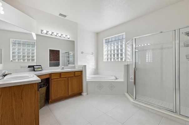 Bathroom, Dual Sink Vanities, Glass Shower, Interior