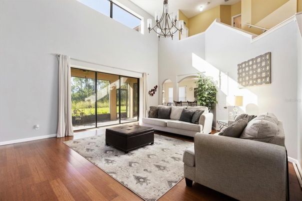 Chandelier, Interior, Living room, Wood Texture Flooring