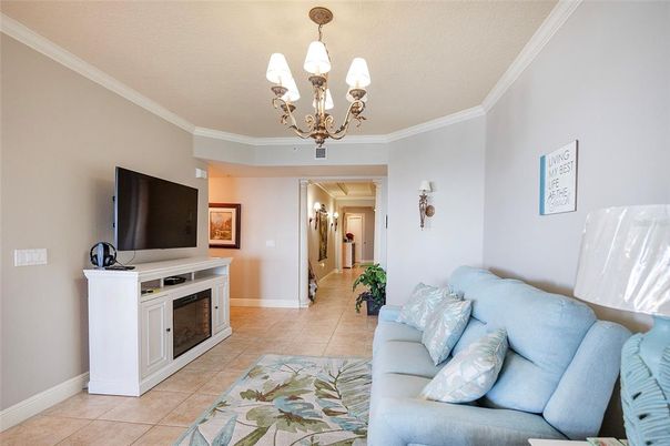 Chandelier, Fireplace, Interior, Living room