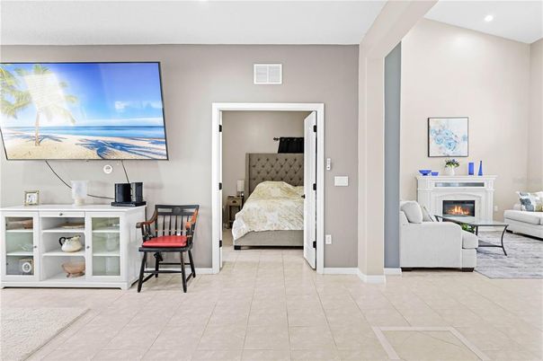 Bedroom, Fireplace, Interior, Recessed Lighting