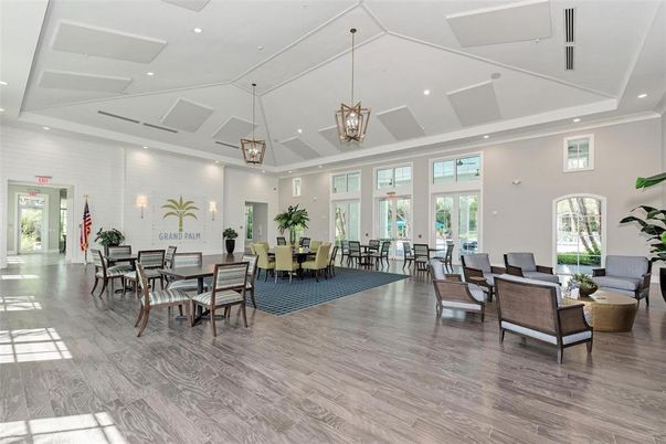 Dining room, Interior, Living room, Pendant Lights, Recessed Lighting, Wood Texture Flooring