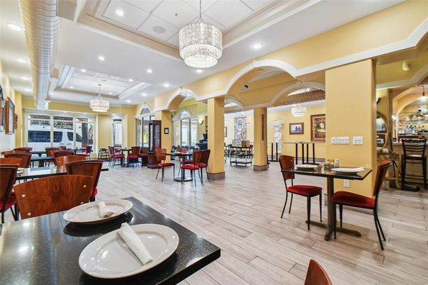 Chandelier, Dining room, Interior, Pendant Lights, Recessed Lighting, Wood Texture Flooring