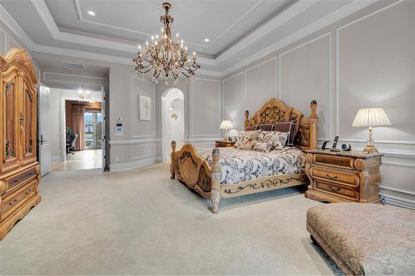 Bedroom, Chandelier, Interior, Recessed Lighting