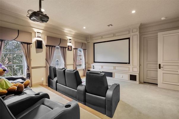 Home Theatre Room, Interior, Projection Screen, Recessed Lighting, Theatre Room
