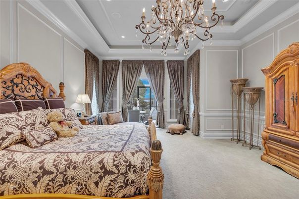 Bedroom, Chandelier, Interior, Recessed Lighting