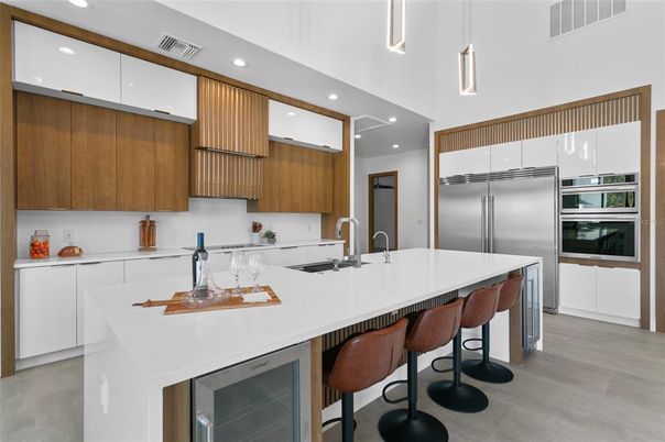 Interior, Kitchen, Pendant Lights, Recessed Lighting, Stainless Steel Appliances