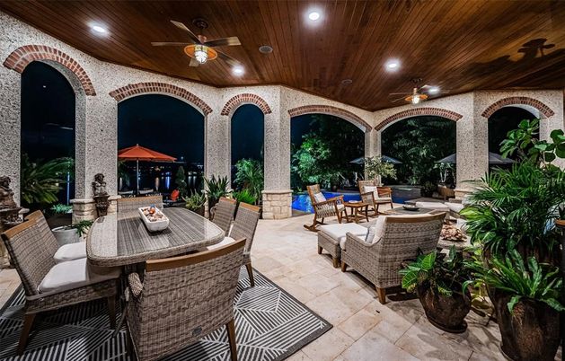 Exterior, Recessed Lighting, Wooden Ceilings