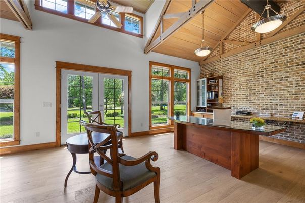 Interior, Kitchen, Pendant Lights, Stone Walls, Wooden Beams, Wooden Ceilings, Wood Texture Flooring