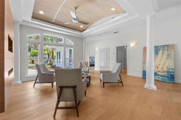Interior, Living room, Recessed Lighting, Wooden Ceilings, Wood Texture Flooring