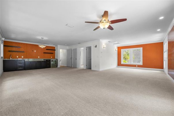 Empty room, Interior, Kitchen, Recessed Lighting