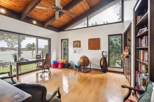 Home Office, Interior, Wooden Beams, Wooden Ceilings, Wood Texture Flooring