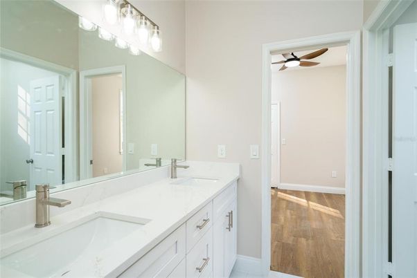 Bathroom, Dual Sink Vanities, Interior, Wood Texture Flooring
