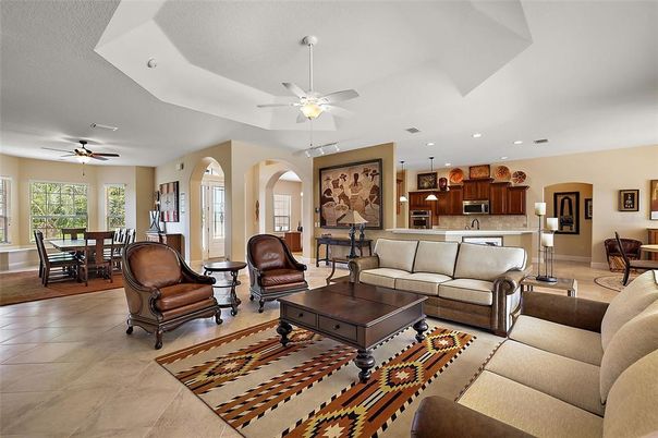 Dining room, Interior, Kitchen, Living room, Recessed Lighting