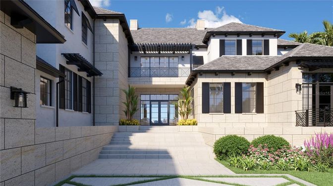 Attached, Exterior, Facade, Mediterranean