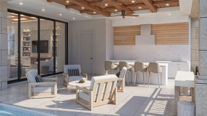 Fireplace, Interior, Recessed Lighting, Wooden Beams, Wooden Ceilings