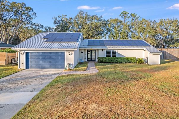 Attached, Exterior, Facade, Solar Panels, Ranch