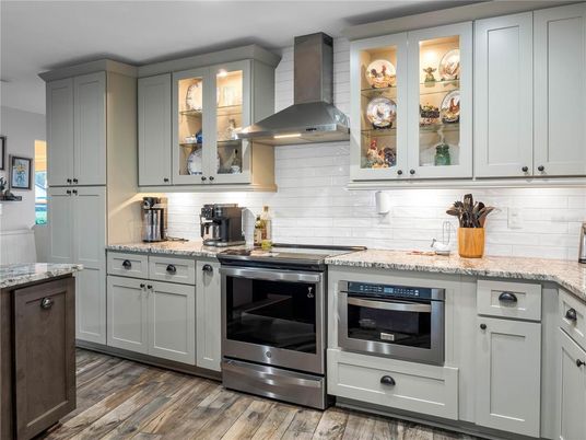 Interior, Kitchen, Stainless Steel Appliances, Wood Texture Flooring