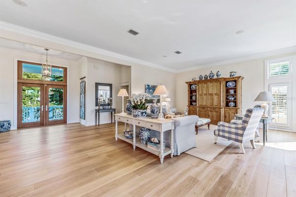 Interior, Living room, Pendant Lights, Wood Texture Flooring