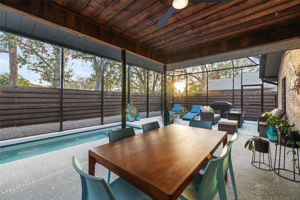 Dining room, Interior, Pool, Sun Room, Wooden Ceilings