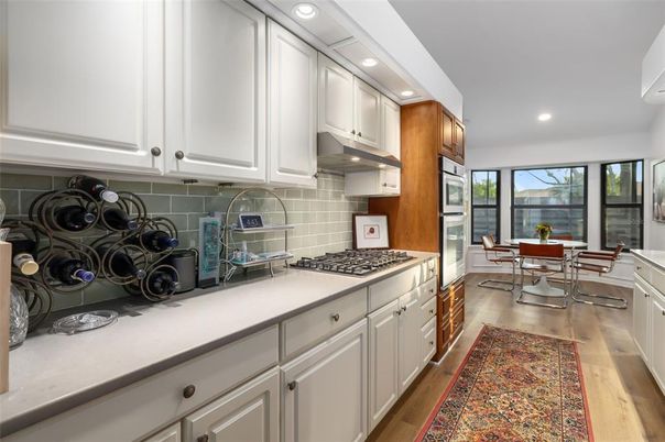 Dining room, Interior, Kitchen, Recessed Lighting, Wood Texture Flooring